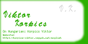 viktor korpics business card